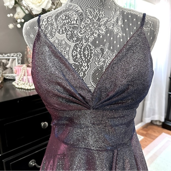 Blondie Nites by Stacy Sklar Glitter Iridescent Mini Dress Size 11 - Picture 15 of 15